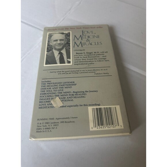 Love Medicine & Miracles Audio Cassette Lessons Learned Self Healing Surgeons - Picture 2 of 4